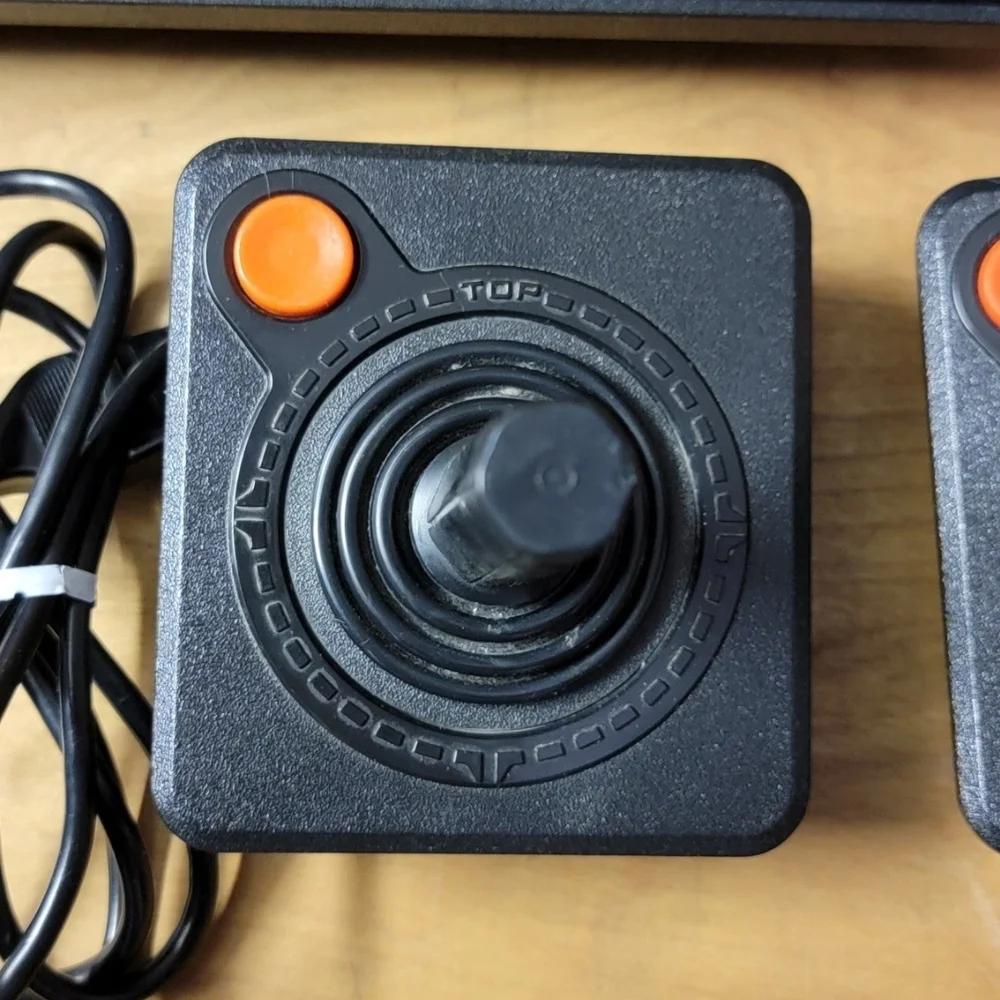 Atari Black Video Game Console with Controllers